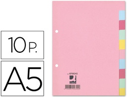 [KF00342] SEPARADOR Q-CONNECT CARTULINA JUEGO DE 10 SEPARADORES DIN A5