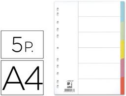 [KF34028] SEPARADOR Q-CONNECT CARTULINA JUEGO DE 5 SEPARADORES DIN A4 MULTITALADRO