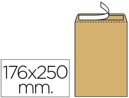 [SB57] SOBRE LIDERPAPEL BOLSA N.14 KRAFT B5 176X250 MM TIRA DE SILICONA CAJA DE 500 UNIDADES