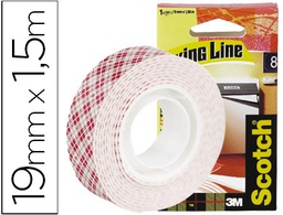 [70006902749 (341915-B12)] SOPORTE ADHESIVO CINTA SCOTCH DOBLE CARA ULTRA RESISTENTE 1,5 MT X 19 MM