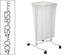 [2575400021] SOPORTE CEP PARA BOLSAS DE BASURA DE 110 LITROS EN PLASTICO Y ACERO CON RUEDAS 400X450X853 MM