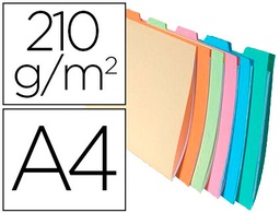 [337000E] SUBCARPETA CARTULINA EXACOMPTA DIN A4 APAISADA PESTAÑA LATERAL 6 COLORES SURTIDOS