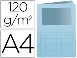 [KF15246] SUBCARPETA CARTULINA Q-CONNECT DIN A4 AZUL CON VENTANA TRANSPARENTE 120 G/M2