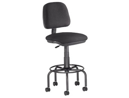 [980] TABURETE CON RESPALDO ROCADA PARA MESA DE DIBUJO NEGRO REGULABLE EN ALTURA HASTA 725 MM TELA IGNIFUGA