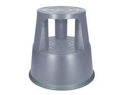 [KF00634] TABURETE Q-CONNECT RUEDAS RETRACTILES TRES RUEDAS DOS NIVELES COLOR GRIS