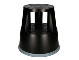 [KF00633] TABURETE Q-CONNECT RUEDAS RETRACTILES TRES RUEDAS DOS NIVELES COLOR NEGRO