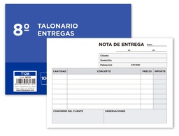 [T128] TALONARIO LIDERPAPEL ENTREGAS 8º ORIGINAL T128 APAISADO