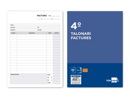 [T216-CAT] TALONARIO LIDERPAPEL FACTURAS CUARTO ORIGINAL Y COPIA T216 CON I.V.A. TEXTO EN CATALAN