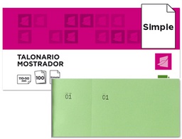 [TL12] TALONARIO LIDERPAPEL MOSTRADOR 50X110 MM TL12 VERDE CON MATRIZ