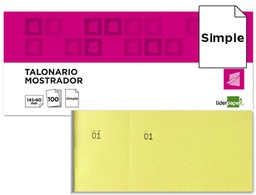 [TL01] TALONARIO LIDERPAPEL MOSTRADOR 60X145 MM TL01 AMARILLO CON MATRIZ