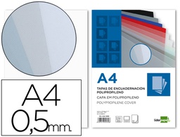 [TE15] TAPA ENCUADERNACION LIDERPAPEL POLIPROPILENO A4 0.5MM INCOLOR TRANSLUCIDAS PAQUETE DE 100 UNIDADES