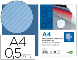 [TE18] TAPA ENCUADERNACION LIDERPAPEL POLIPROPILENO RAYADO A4 0.5MM AZUL PAQUETE DE 100 UNIDADES