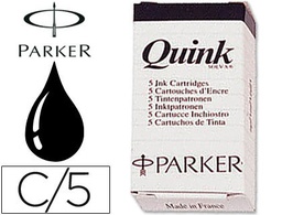 [1950382] TINTA ESTILOGRAFICA PARKER NEGRA CAJA DE 5 CARTUCHOS