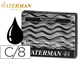 [S0110850] TINTA ESTILOGRAFICA WATERMAN NEGRA CAJA DE 8 CARTUCHOS STANDARD LARGOS