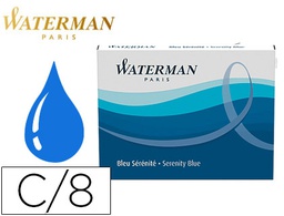[S0110860] TINTA ESTILOGRAFICA WATERMAN SERENITY BLUE CAJA DE 8 CARTUCHOS STANDARD LARGOS