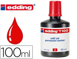 [T100-02] TINTA ROTULADOR EDDING T-100 ROJO BOTE 100 ML