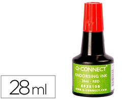 [KF25108] TINTA TAMPON Q-CONNECT ROJO BOTE 28 ML