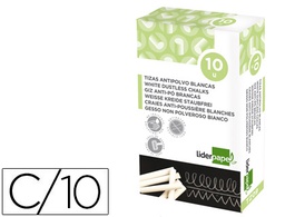 [TZ09] TIZA BLANCA ANTIPOLVO LIDERPAPEL CAJA DE 10 UNIDADES