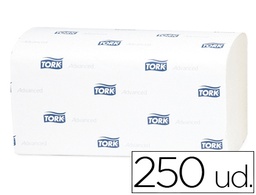 [290163] TOALLA DE PAPEL ENGARZADA 2 CAPAS 21,8X23 CM PAQUETE DE 250 UNIDADES PARA DISPENSADOR H3