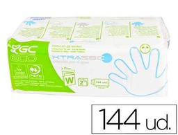 [J281900] TOALLA DE PAPEL MANO ENGARZADA ECOLOGICA 22,5X31 CM 2 CAPAS PAQUETE CON 144 UNIDADES