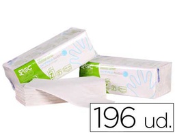 [J281600] TOALLA DE PAPEL MANO ENGARZADA ECOLOGICA XTRASEC 20X23 CM 2 CAPAS PAQUETE CON 196 UNIDADES