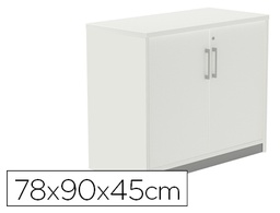 [1005AW04V24] ARMARIO ROCADA CON UN ESTANTE Y DOS PUERTAS ENTERAS SERIE STORE 78X90X45 CM ACABADO AW04 ALUMINIO/BLANCO