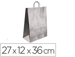 [KF18691] BOLSA KRAFT Q-CONNECT PLATA ASA RETORCIDA 270X120X360 MM