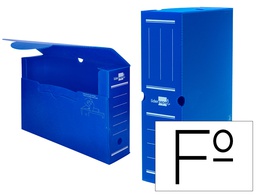 [DF05] CAJA ARCHIVO DEFINITIVO PLASTICO LIDERPAPEL LOMO 100 MM AZUL 360X100X260 MM