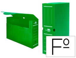 [DF11] CAJA ARCHIVO DEFINITIVO PLASTICO LIDERPAPEL LOMO 100 MM VERDE 360X100X260 MM