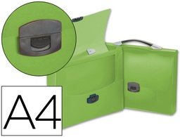 [SS36] CARPETA LIDERPAPEL PORTADOCUMENTOS BROCHE POLIPROPILENO DIN A4 VERDE TRANSPARENTE CON ASA