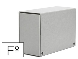 [972007] CARPETA PROYECTOS PARDO FOLIO LOMO 200 MM CARTON FORRADO GRIS CON BROCHE