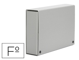[969007] CARPETA PROYECTOS PARDO FOLIO LOMO 90 MM CARTON FORRADO GRIS CON BROCHE