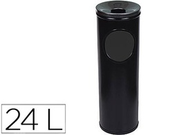 [401-N] CENICERO PAPELERA REDONDO 401 NEGRO METALICO 66X21,5 CM