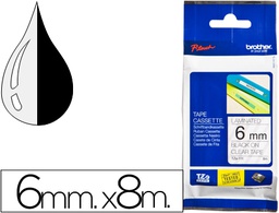[TZE111] CINTA BROTHER TZE111 TRANSPARENTE-NEGRO 6MM LONGITUD 8 MT