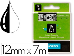 [S0720500] CINTA DYMO NEGRO TRANSPARENTE 12MM X7 MT D1
