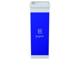 [CTSPAP.13.UK] CONTENEDOR PAPELERA RECICLAJE PAPERFLOW CON TAPA POLIESTIRENO PARA PAPELES 60 L 76X36,3X26,3 CM