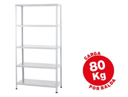 [K1PP040B4BB01] ESTANTERIA METALICA AR STORAGE 180X90X40 CM 5 ESTANTES 80 KG POR ESTANTE COLOR BLANCO