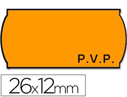 [9157373] ETIQUETAS METO ONDULADAS 26 X 12 MM PVP FN. ADH 2 -FLUOR NARANJA -ROLLO 1500 ETIQUETAS