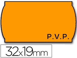 [9158198] ETIQUETAS METO ONDULADAS 32X19 MM PVP ADH.2 FLUOR NARANJA ROLLO 1000 ETIQUETAS