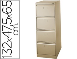 [F-1304A-BE] FICHERO CAJONES DE SUELO METAL 4 CAJONES 132 CM ALTO 65 CM PROF 47,5 ANCHO BEIGE N.34 GUIAS TELESCOPICAS ANTIVUELCO