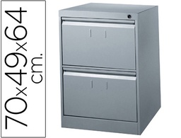 [F-0702E-GR] FICHERO CAJONES DE SUELO METALICO DE 2 CAJONES 70CM ALTO,64CM PROF,49CM ANCHOCOLOR GRIS N.1375