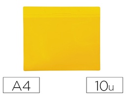 [162044] FUNDA TARIFOLD MAGNETICA DIN A4 HORIZONTAL IDENTIFICACION PALETS Y ESTANTERIAS AMARILLO PACK DE 10 UNIDADES