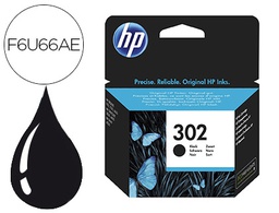 [F6U66AE] INK-JET HP 302 DESKJET 1110 / 2130 / 3630 OFFICEJET 3830 / 4650 ENVY 4520 NEGRO 190 PAG
