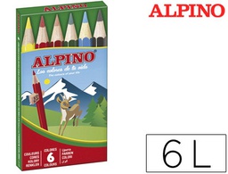 [AL010651] LAPICES DE COLORES ALPINO 651 CAJA DE 6 COLORES CORTOS