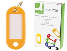 [KF02692] LLAVERO PORTAETIQUETAS Q-CONNECT COLOR AMARILLO EXPOSITOR DE 100 UNIDADES