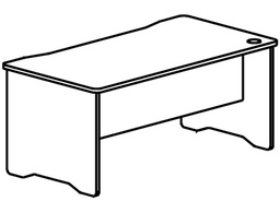 [2003AA01V24] MESA OFICINA ROCADA SERIE WORK 180X80 ACABADO AA01 HAYA/HAYA