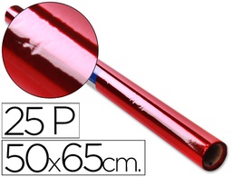 [22338] PAPEL CELOFAN ROLLO TREPADO ROJO 25 HOJAS DE 50X65 CM