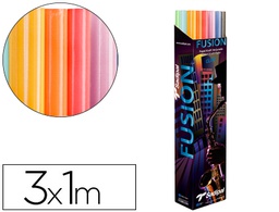 [S0310010(11265)] PAPEL KRAFT FUSION 1X3 MT EXPOSITOR 30 ROLLOS COLORES SURTIDOS