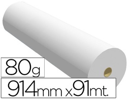 [914X91 80] PAPEL REPROGRAFIA PARA PLOTTER 914MMX91MT 80GR IMPRESION INK-JET
