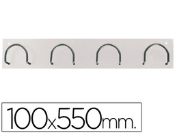 [611-B] PERCHERO METALICO 611 PARED 4 COLGADORES COLOR BLANCO 55X10X5 CM